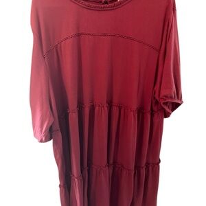 Knox Rose Red Tiered Tunic Dress